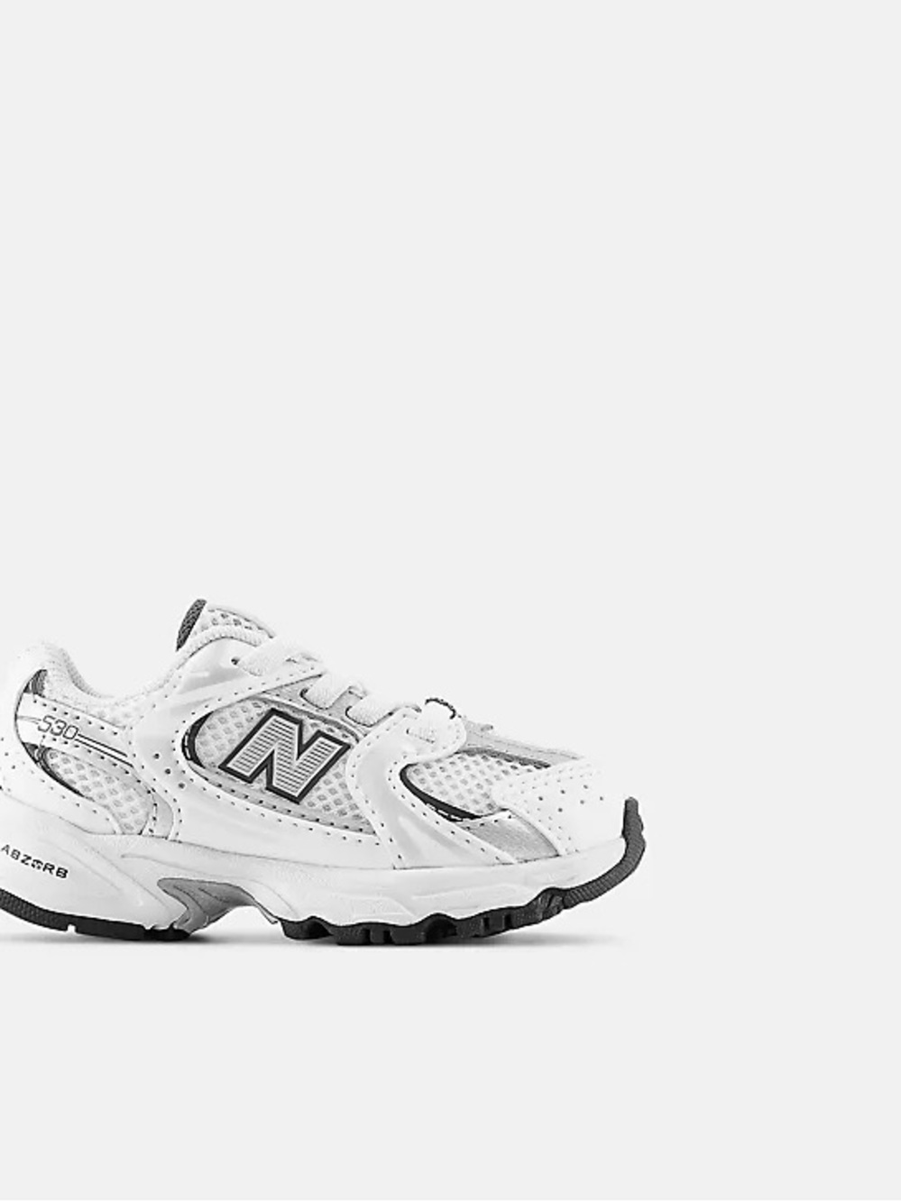 New Balance Kids' 530  bungee‎ Sneakers in White and Black
